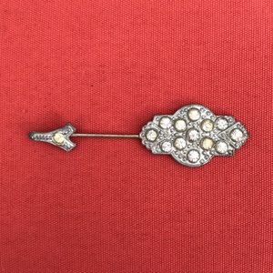 VTG Silver Rhinestone Hat Pin